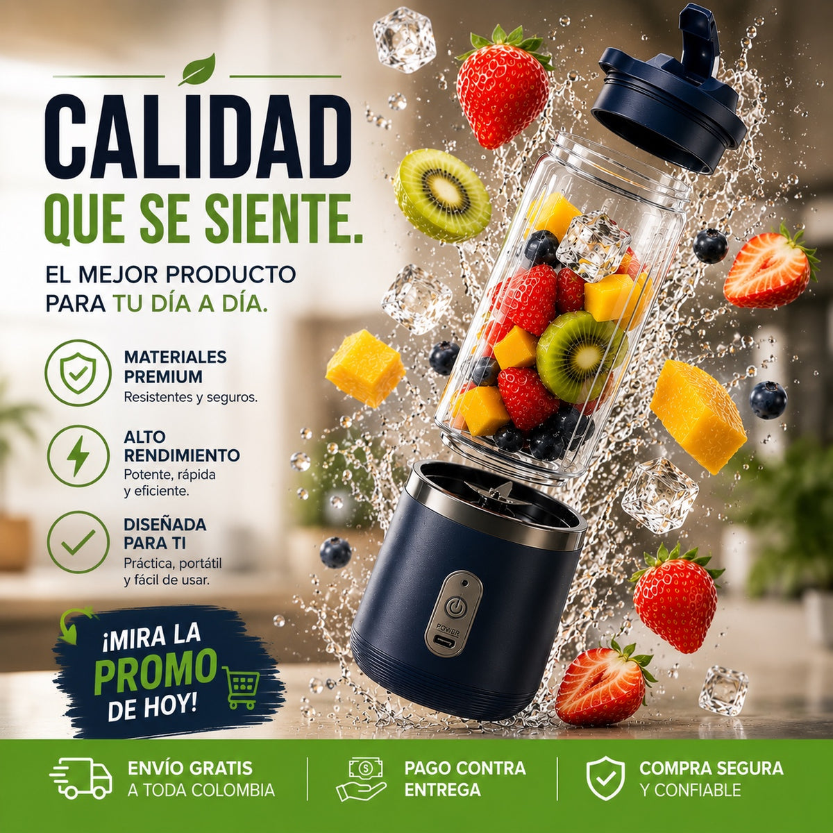 Licuadora Portátil Recargable USB 2 en 1