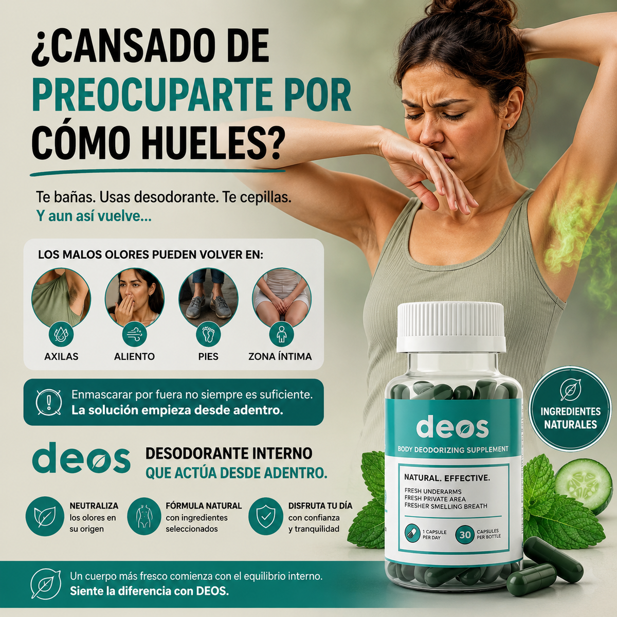 ¿Mal Aliento o Mal Olor Corporal? DEOS™ Actúa Desde Adentro
