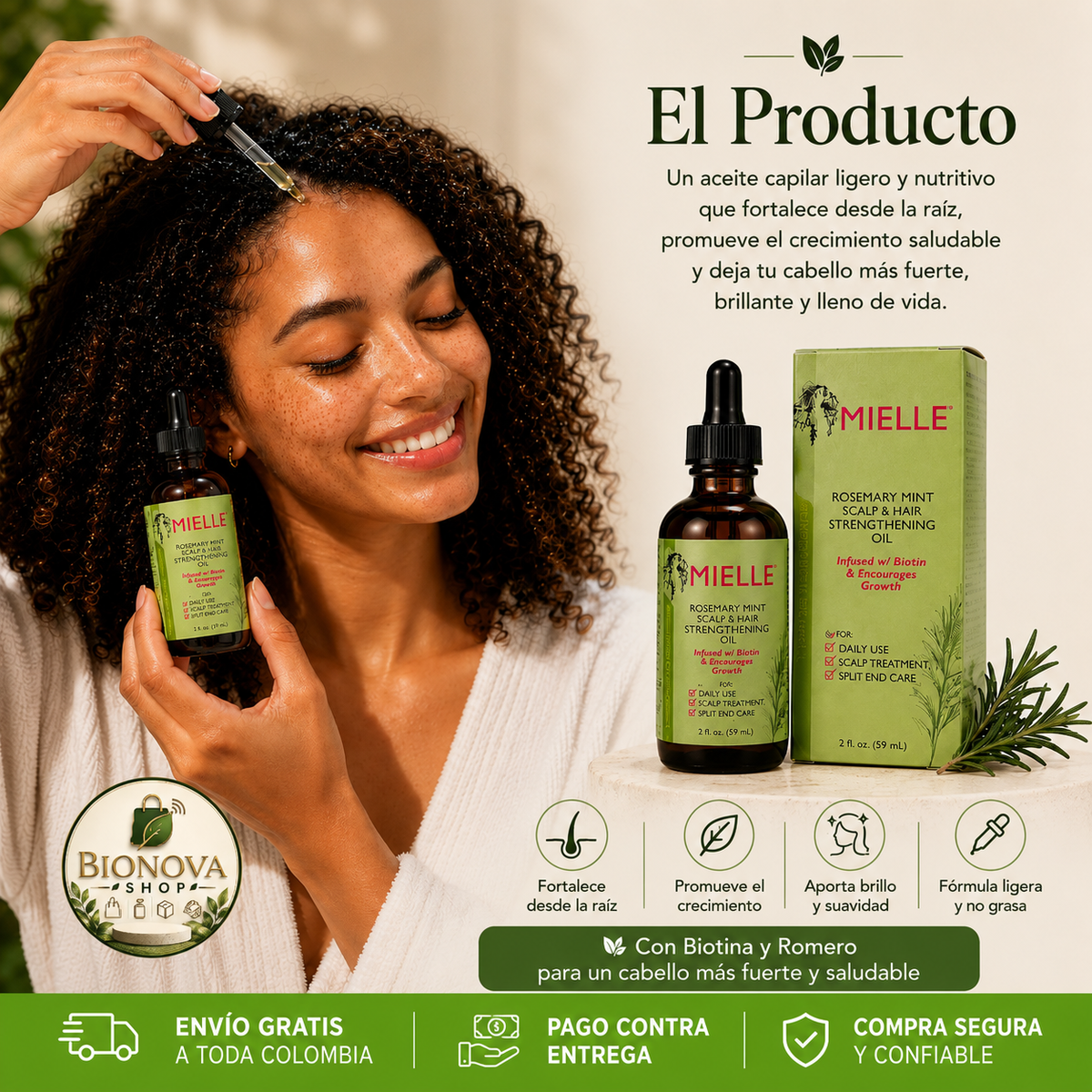 Aceite de Romero & Menta - Crecimiento Extremo y Fortaleza
