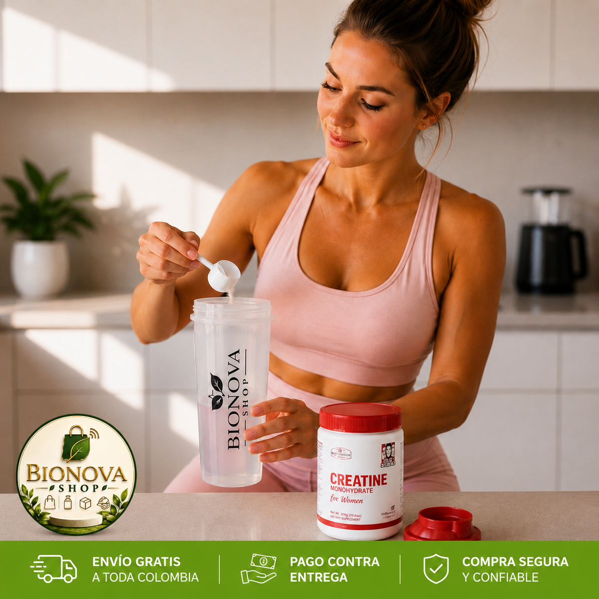 Creatina Monohidratada Premium para Mujer (240g)
