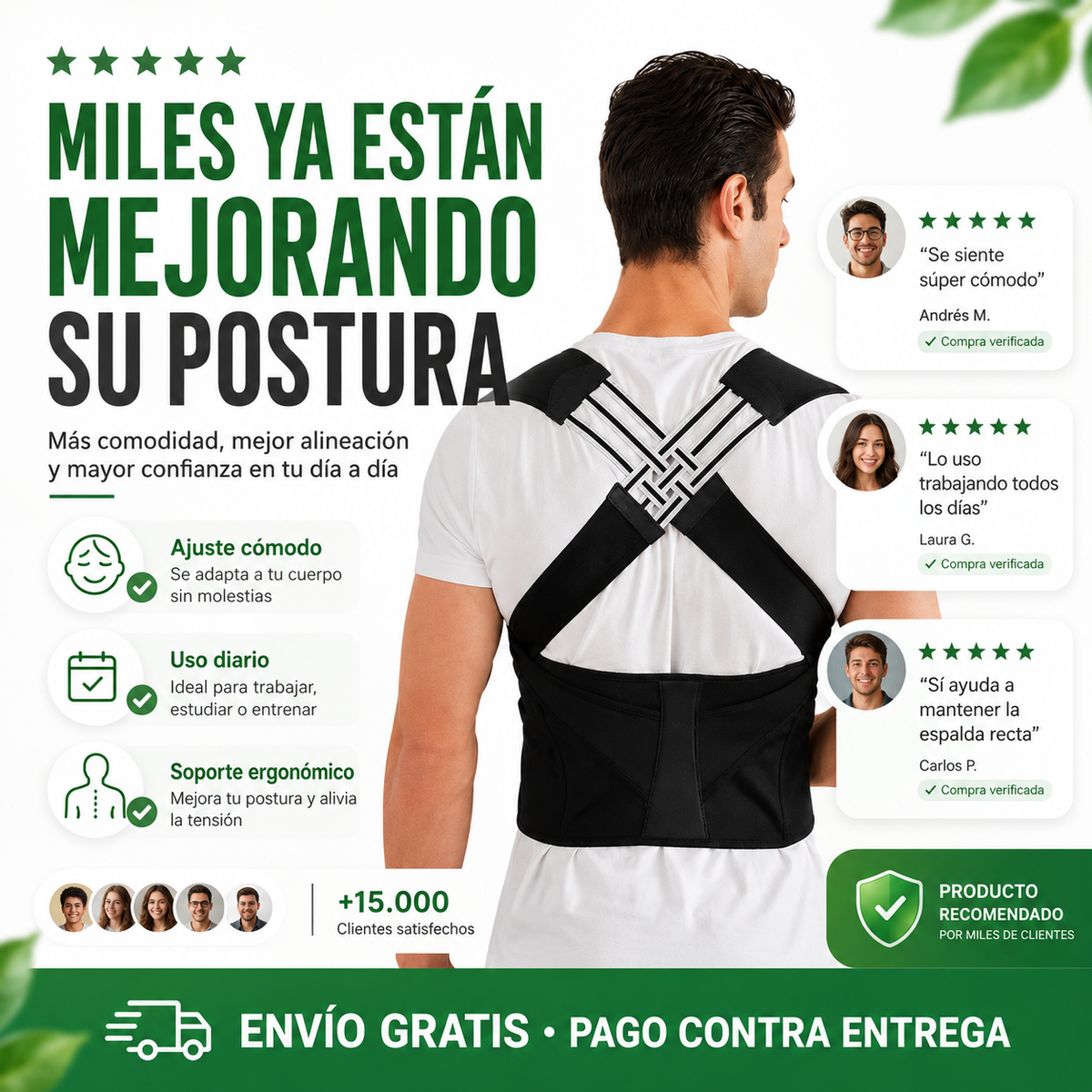 🟢 CORRECTOR DE POSTURA™ | SOPORTE ERGONÓMICO AJUSTABLE