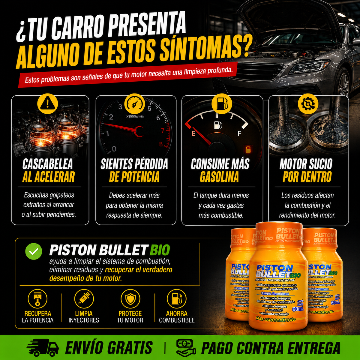 Piston Bullet ORIGINAL™: Recupera la Potencia de tu Motor