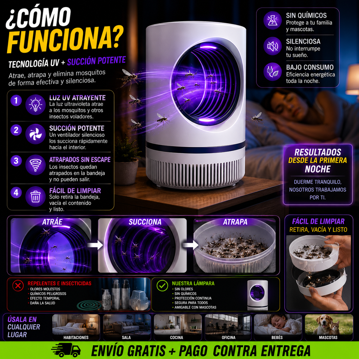 Lampara Mata Mosquitos Y Zancudos | Protege tu Hogar