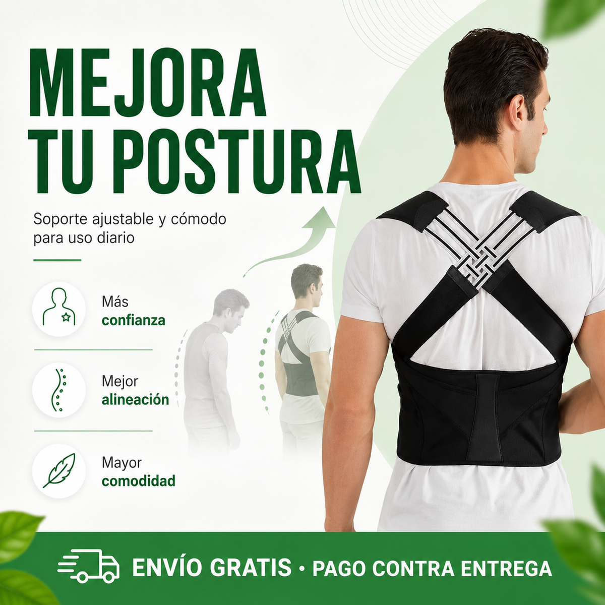 🟢 CORRECTOR DE POSTURA™ | SOPORTE ERGONÓMICO AJUSTABLE