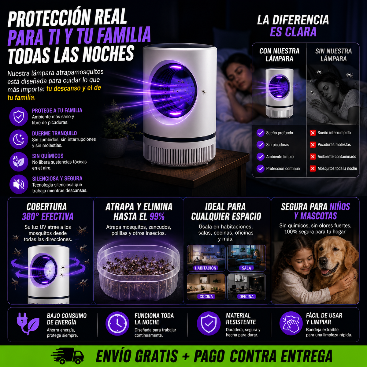 Lampara Mata Mosquitos Y Zancudos | Protege tu Hogar