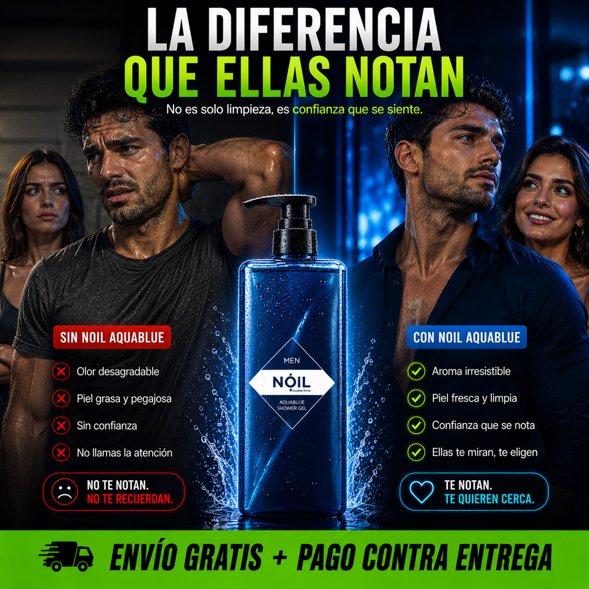 NOIL Gel Corporal™ | Aroma Refrescante y Cuidado Diario + Espalda Reluciente