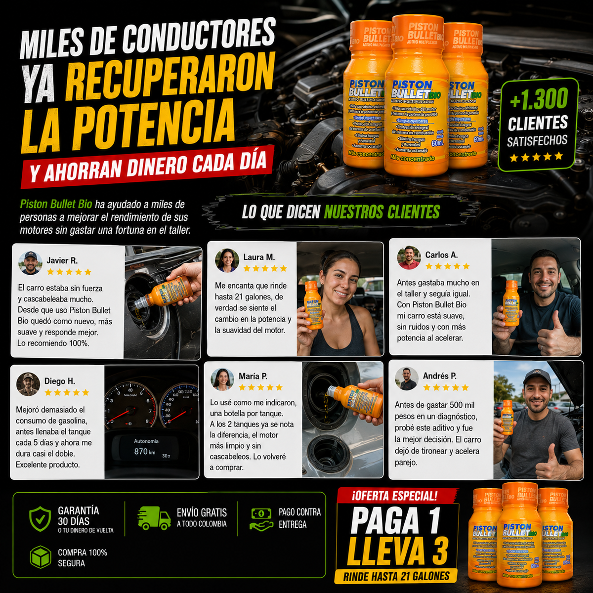 Piston Bullet ORIGINAL™: Recupera la Potencia de tu Motor