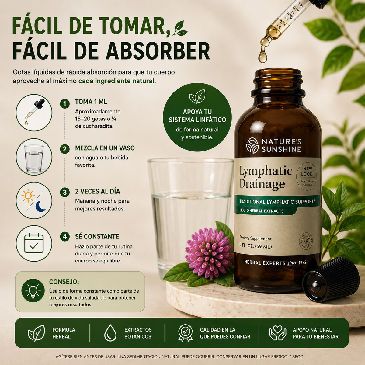 Lymphatic Drainage™ ORIGINAL | Suplemento Herbal para el Drenaje Linfático