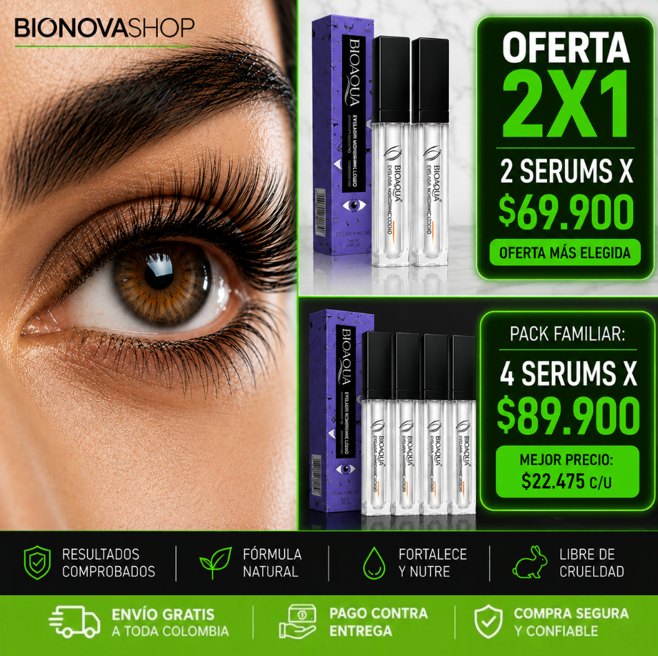 Serum Bioaqua Para Pestañas: Oferta 2x1